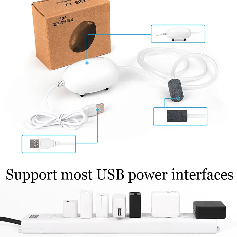 Портативный рыболовный Большой мощный мобильный источник питания USB воздушный насос аквариума многоскоростной кислородный живой наживка рыболовный аэратор