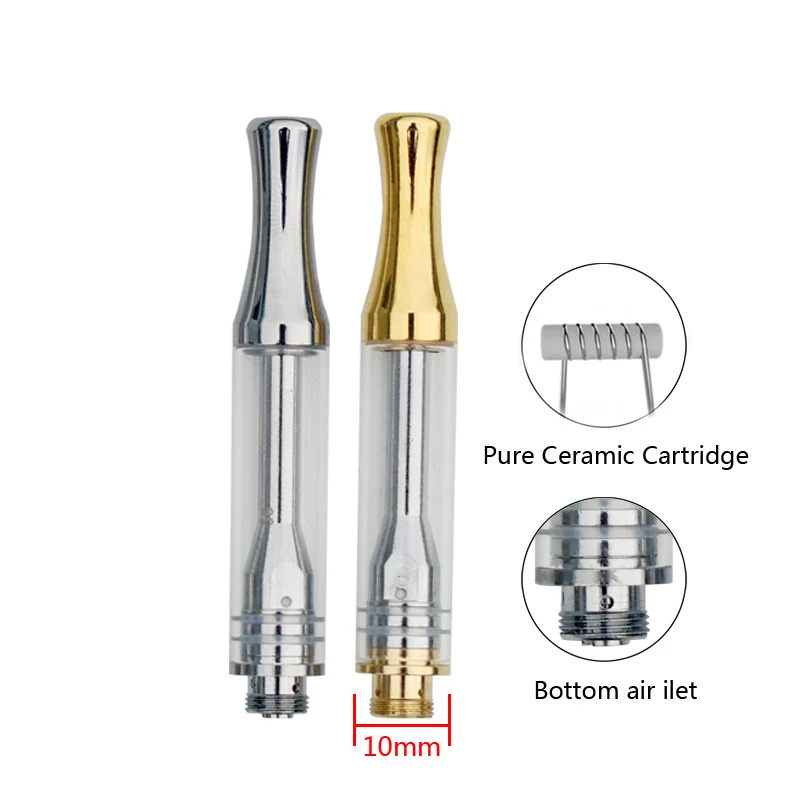 

10pcs A1 Thick Oil Vape Cartridge Ceramic Coils Heating 0.5ml 0.8ml Tank 510 Thread Atomizer 10mm Diameter Vaporizer E Cigar