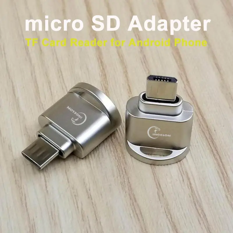 Micro usb 2.0 otg phone mini memory card reader adapter Aluminum cardreader for micro SD/TF microsd laptop accessories Wholesale