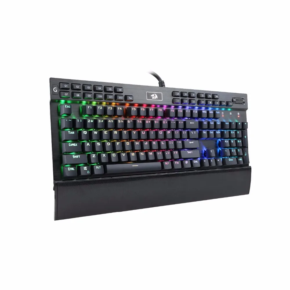 Механическая игровая клавиатура Redragon с алюминиевой пластиной, программируемые макросъемные клавиши, фиолетовый переключатель с подсветкой RGB, с Wrst, отдых K550 Yama