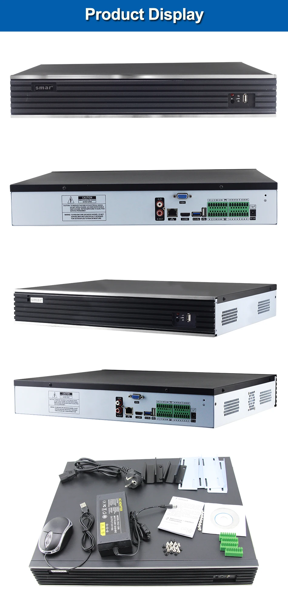Smmax 4K выход 32CH 4MP 24CH 5MP CCTV NVR H.265 Onvif сетевой видеорегистратор HI3526 процессор 4 SATA CCTV NVR система