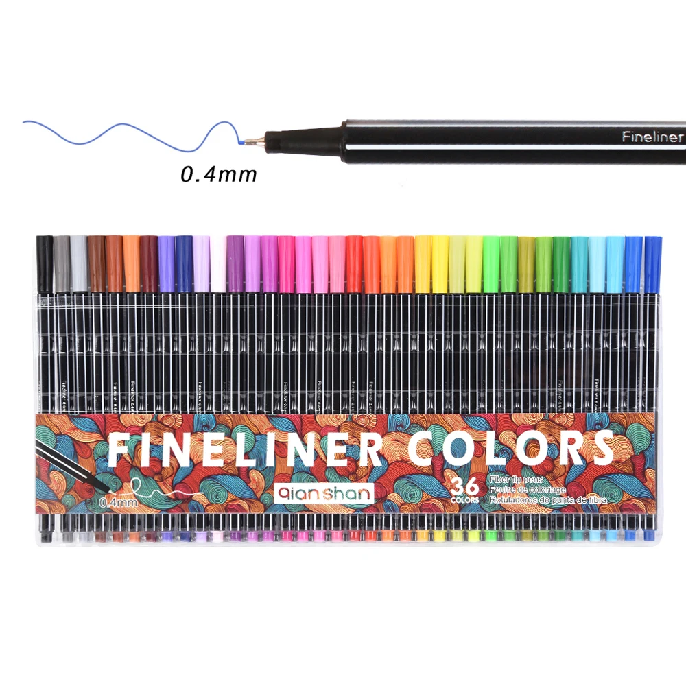 24/36 цветов, школьная гелевая ручка, набор, микрон, линия, эскиз, гелевая ручка, цветные, 0,4 мм, окрашивание, искусство, пористые ручки, японский маркер для рисования, подарок - Цвет: 36 colors