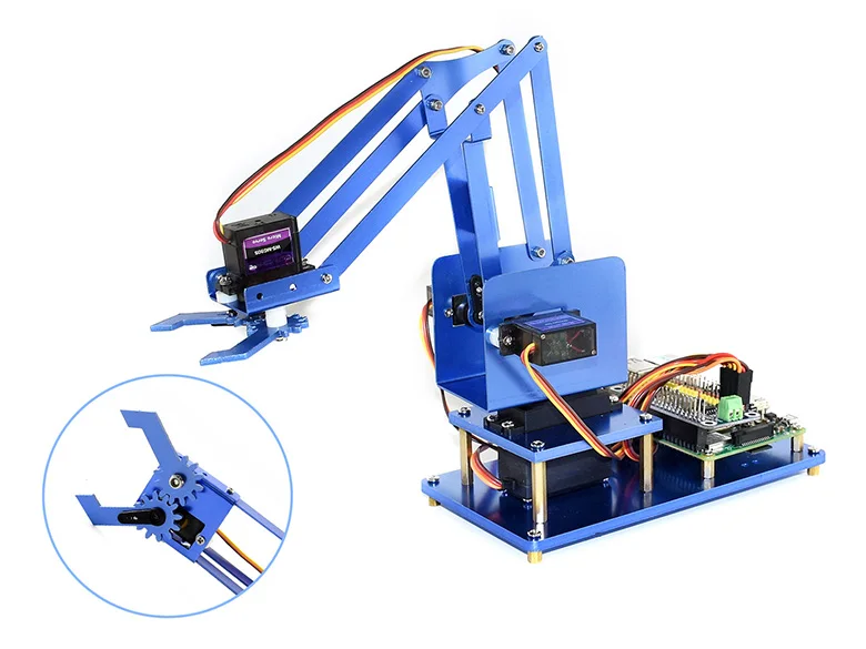 Рука робота для Pi Raspberry Pi 4-DOF металлическая рука робота легко управлять рукой с помощью смартфона через Bluetooth или Wi-Fi соединение