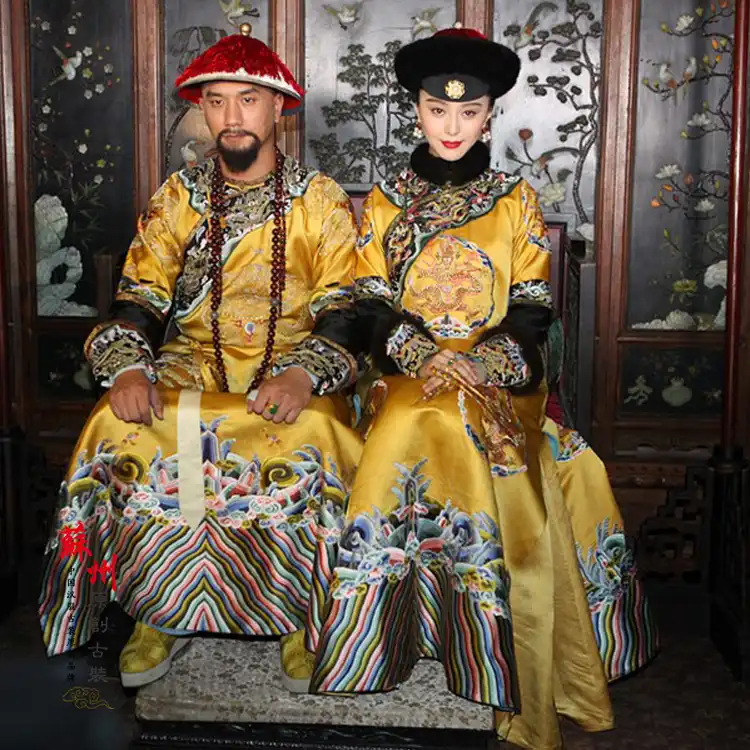 清朝皇帝と皇后黄色ドラゴン衣装 セットのカップル繊細な刺繍映画女性肖像画 Qing Dynasty Empress Costumeqing Dynasty Costume Aliexpress
