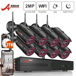 ANRAN Новый Plug & Play 8CH 1080 P Беспроводной NVR комплект видеонаблюдения P2P HD открытый + внутренний Всепогодный ночного видения видеокамера с Wi-Fi