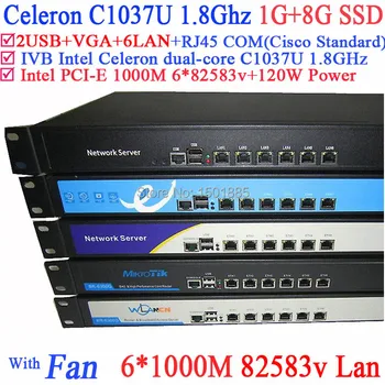 

Intel C1037u High End 1U Firewall Sever with Intel PCI E 1000M 6 82583V 1G RAM 8G SSD