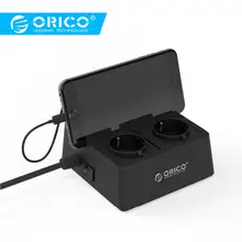 ORICO ODC-2A5U обновленный офисный дом 2 AC EU power Strip с 5 портами USB зарядное устройство для iPhone/iPad бытовая техника-черный/белый