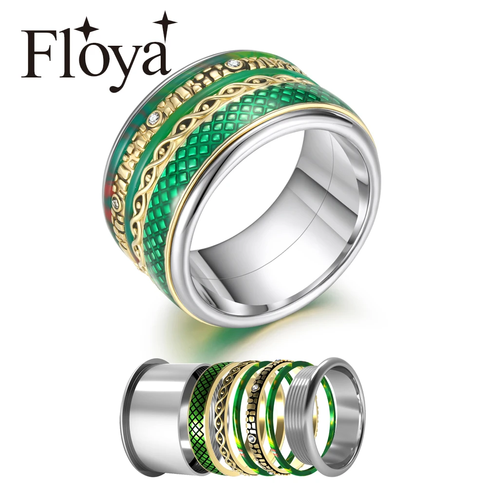 Винтажные кольца Floya аксессуары из нержавеющей стали с метеоритным основанием