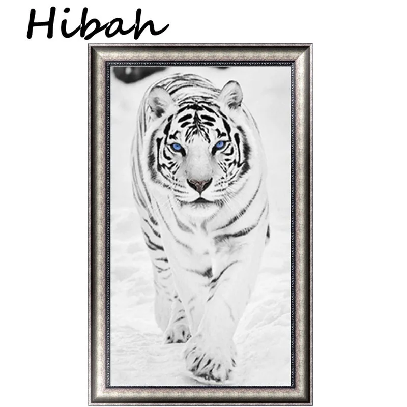 

Diamond Embroidery 5D Diy Diamond Cross Stitch White Tiger Round Diamond Mosaic Animal Home Painting Hobbies Crafts