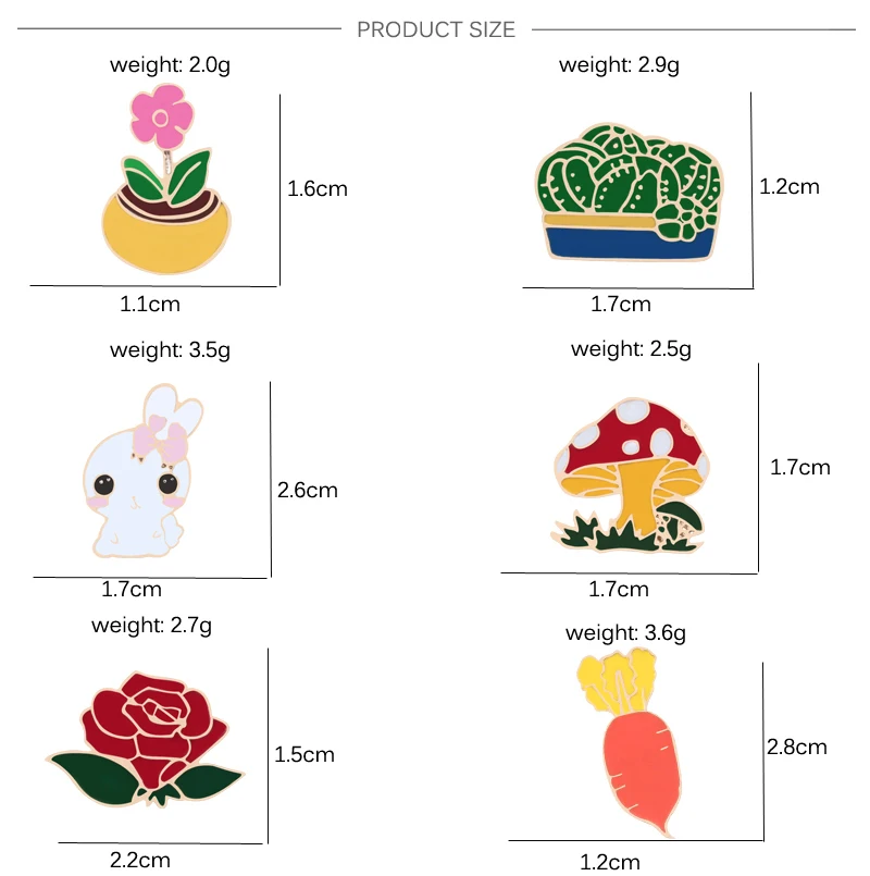 Металлическая Милая мультяшная брошь с животными брошь цветок растение украшения «грибы» эмалированные булавки женская сумка аксессуары подарок