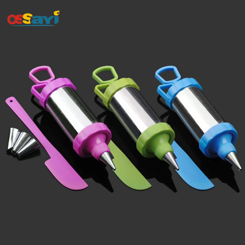 

Cookie Making Gun 4pcs Stainless Nozzles Converter Mouth Gun Plastic Small Scraper Cake Tools Icing Sets DIY Cake making Gun