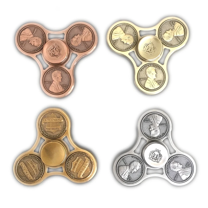 

Fidget Spinner Cents Hand Spinner High Speed Bearing Titanium Alloy Toys Anxiety Stress Adults Kid Metal finger Tri-spinners