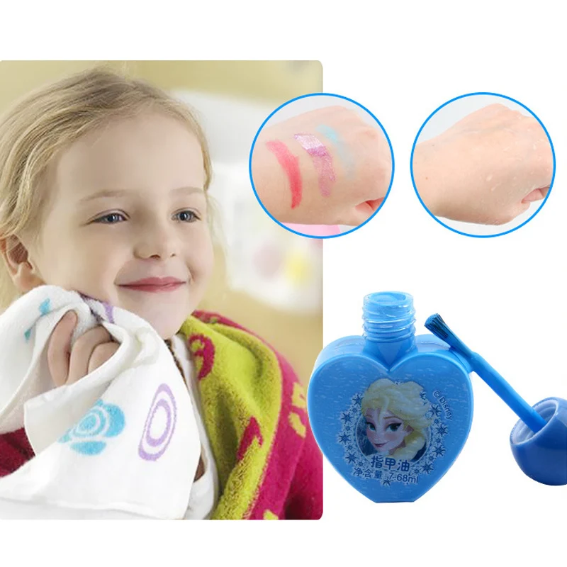 Disney Pretend Play Frozen Elsa Child Cosmetic Princess Makeup Heart Shape Gift Box Lip Gloss Girl Toy For Children Cosmetic Set