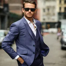 Легкие мужские костюмы с тупым отворотом, модные костюмы для жениха, Классические мужские свадебные костюмы, парадный смокинг, костюмы для случаев(куртка+ жилет+ брюки