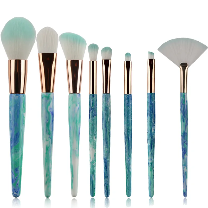 High Quality 8pcs Royal Blue Makeup Brushes Sets Powder Eyeshadow