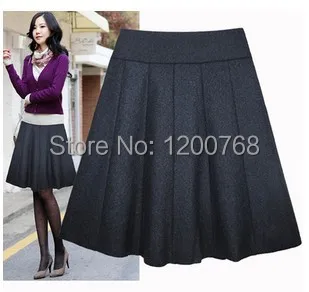 

Plus Size Women Skirt 2018 New Fashion Women Autumn Winter Work Casual Skirts Vintage OL Slim Thick Pleated Skirt Free Shipping