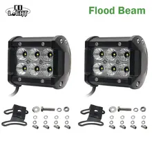 Co света LED DRL 2 шт. 18 Вт чип 4 ”Spot потока Светодиодные фары 12 В 24 В автомобилей для Лада Нива УАЗ Toyota Honda Mazda