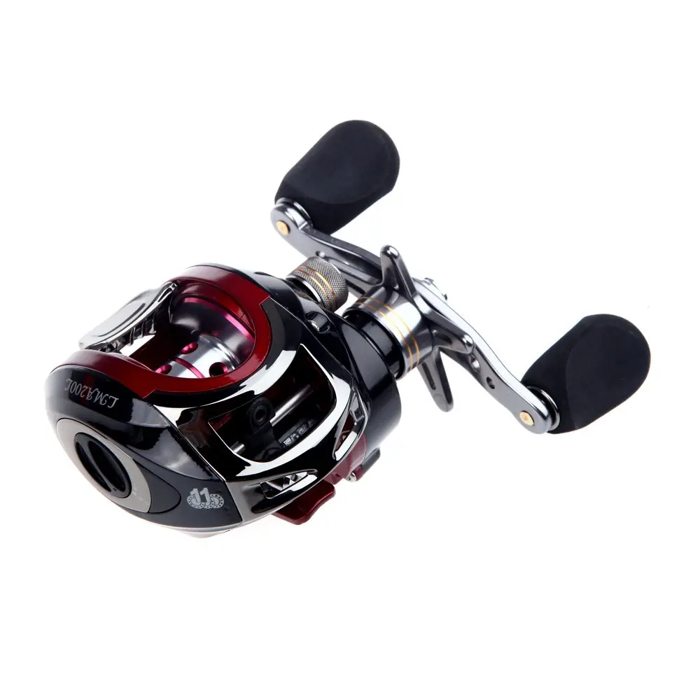 

CJSD LMA200 10+1BB Ball Bearings Bait Casting Fishing Reel High Speed 6.3:1 Red Right