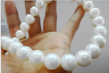 

charming 18"12mm white pearl necklace AAAA