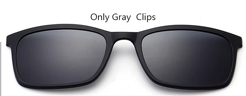IVSTA, ультра-светильник, поляризационные, на застежке, солнцезащитные очки для мужчин и женщин, магнитные очки, магниты, TR90, оптическая оправа, близорукость, линзы для чтения 8803 - Цвет линз: Only Gray Clips