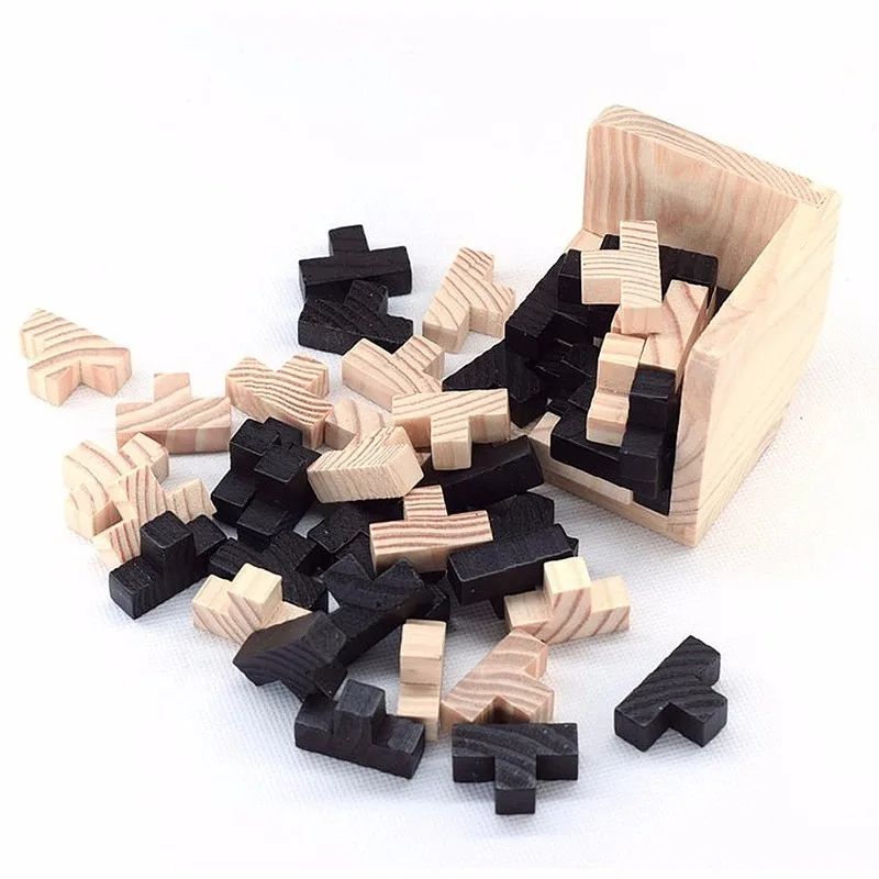 Обучающая тетрис Форма 3D деревянная головоломка игрушка мозг тизер Геометрическая Т-образная форма подходящая Головоломка Дети Ранние