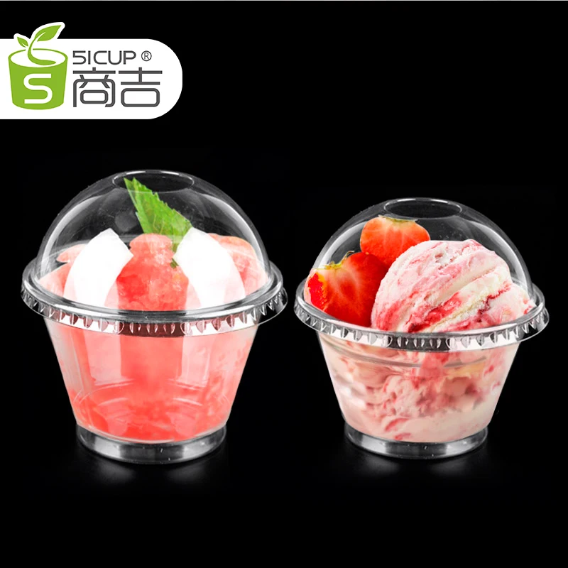 

Pet Transparent Disposable Ice Cream Bowl 100Pcs Plastic Cup Mousse Cake Cup