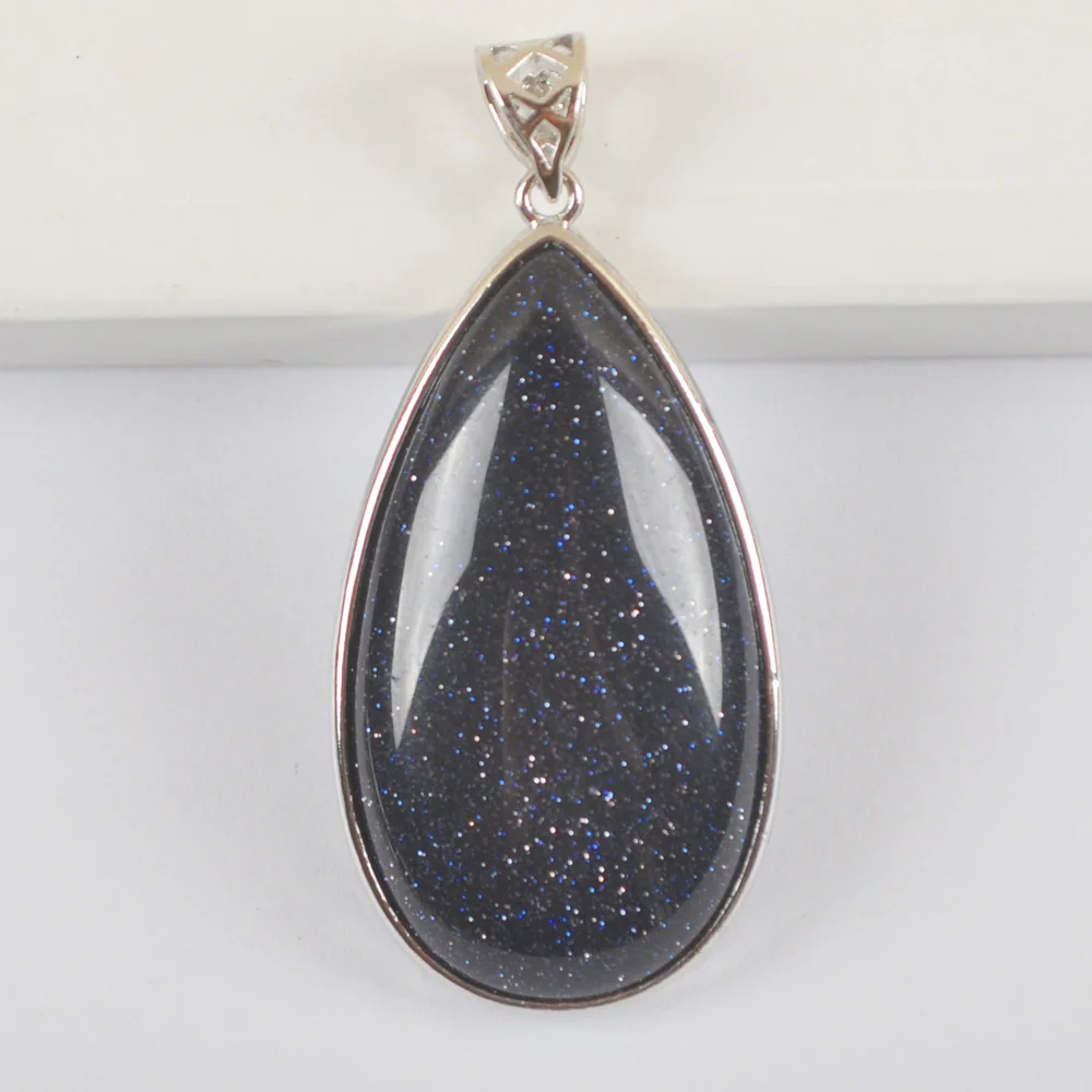 Natural Blue Sandstone Stone Water drop GEM Pendant Fashion Jewelry For Gift S3074in Pendants