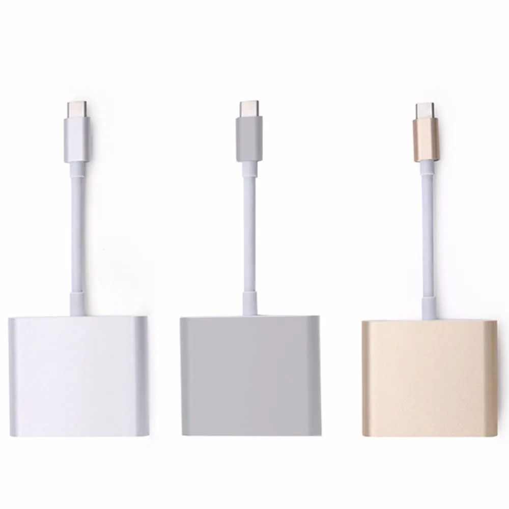 Адаптер концентратор для нескольких портов конвертер типа C 3 в 1 с портом USB 0