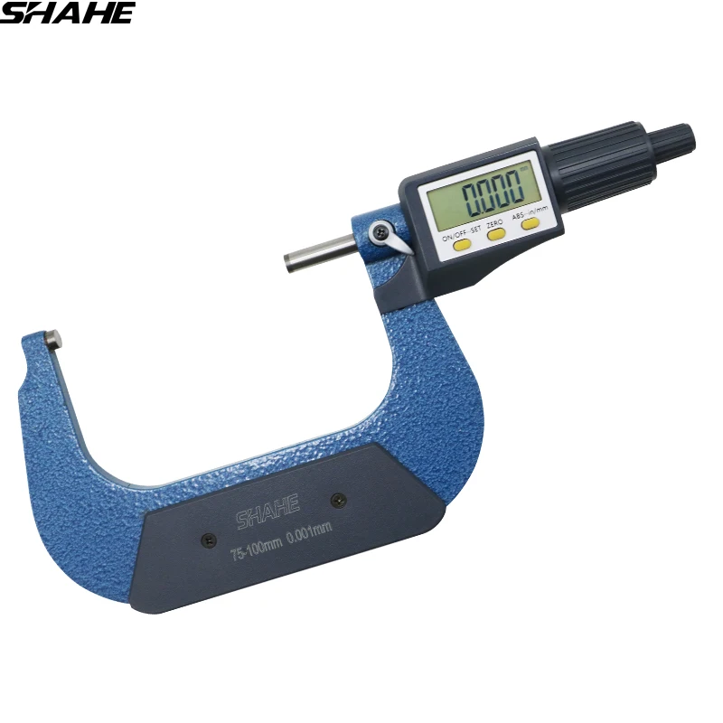 

shahe 75-100 mm electronic outside micrometer Gauge Meter 0.001 mm Measuring Gauge Tools With Box