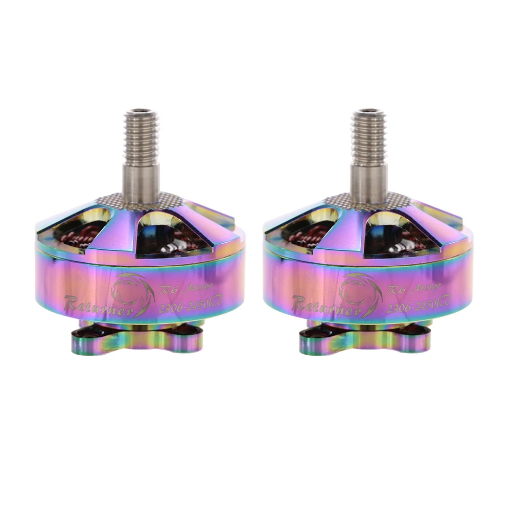 Бесщеточный двигатель 2 шт. FPV Returner R6 4 5S 2306 2450KV CW/CCW Для QAV220 250 RC гоночный