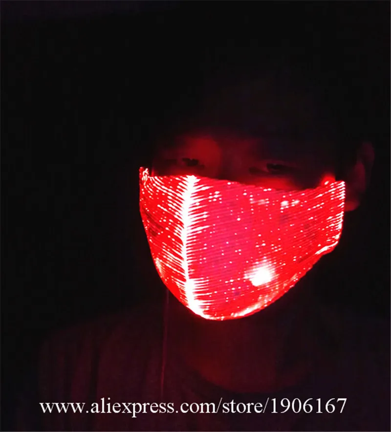 Led fiber optic masks, light-emitting masks, luminous bar riding masks, electric syllables, music festival masks01