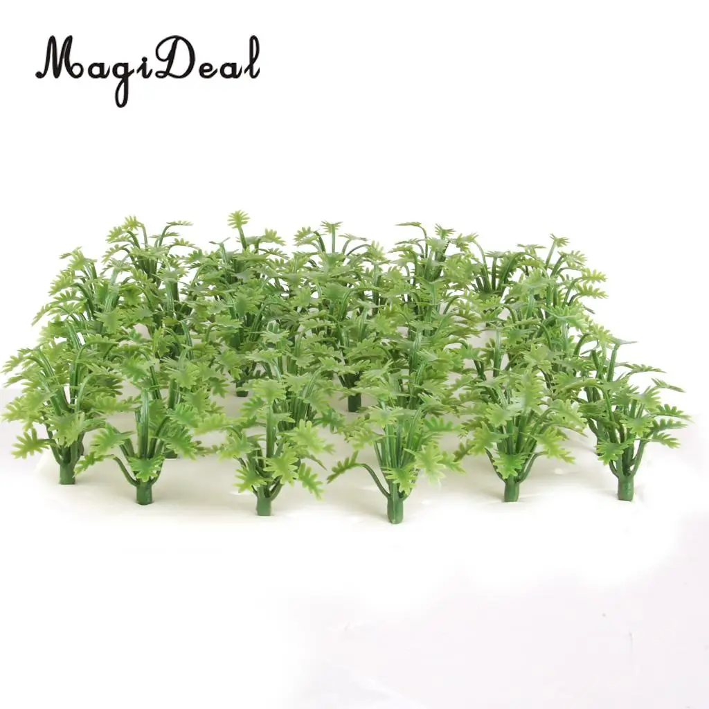 50Pcs Train Wargame Scenery Landscape Model Grass w/ Crushed Leaves 1/32-1/42 for Model Building Diorama Layout Accs