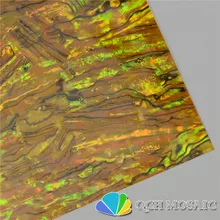Dyed yellow New Zealand paua abalone shell laminate sheet for musical instrument and wood inlay qch27 : image Dyed yellow New Zealand paua abalone shell laminate sheet for musical instrument and wood inlay qch27