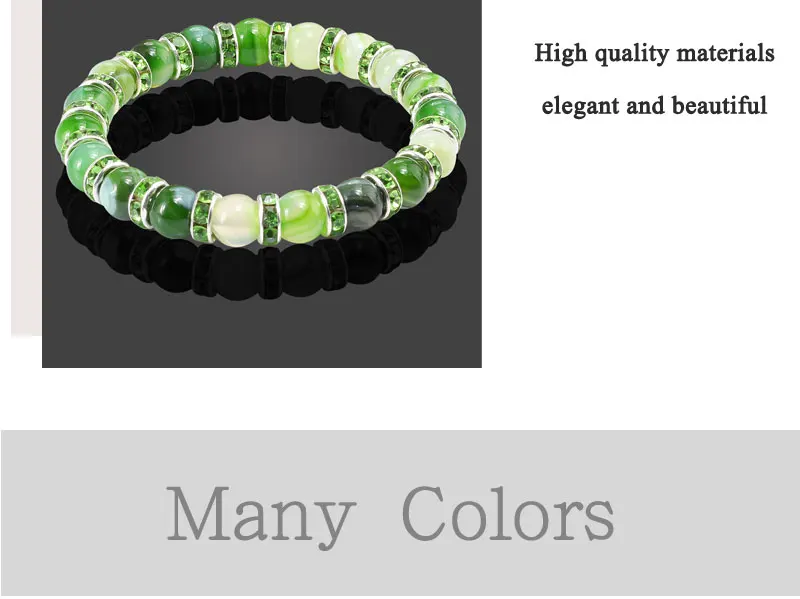 Модные женские браслеты Зеленый Серебряный круг с натуральным кристаллом кварца браслет из бисера для мужские браслеты роскошный подарок ювелирные изделия Pulseras