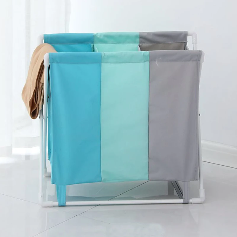 

Laundry Basket Two/Three Grids Dirty Clothes Storage Basket Organizer Basket Collapsible Waterproof Folding Large Laundry Hamper