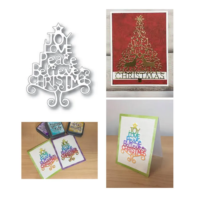

GJCraft Christmas Word Tree New 2019 Metal Cutting Dies for Scrapbooking Embossing DIY Album Craft Christmas Card Making