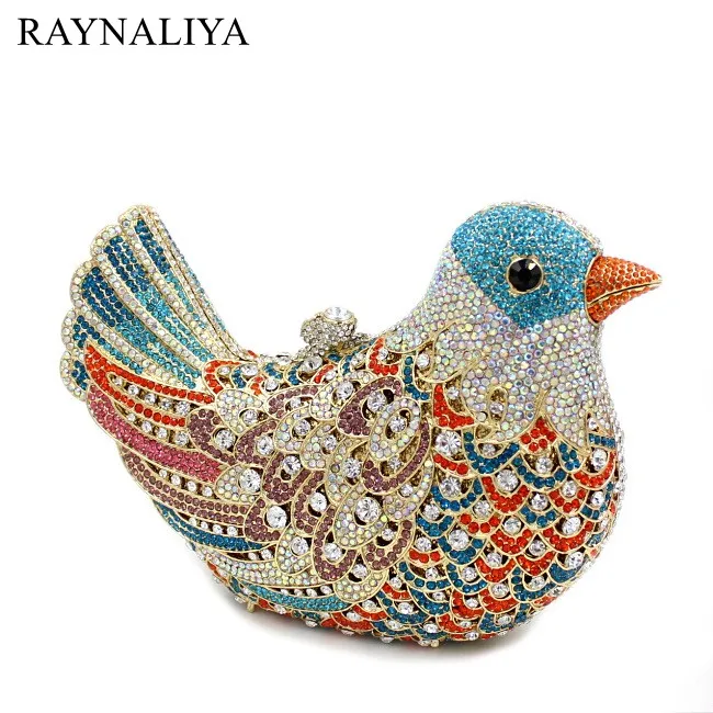

Luxury Handcraft Diamond Crystal Evening Bags Rhinestone Animal Bird Clutch Bag For Party Lady Bling Wedding Purse Smyzh-e0234