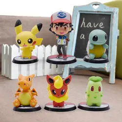 3-4 ''Пикачу, Эш Кетчум Charizard Squirtle Flareon Chikorita Team Rocket trio Meowth Eevee японское аниме фигурка Nendoroid