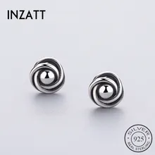 INZATT, винтажные серьги-гвоздики в виде цветка, настоящее 925 пробы, серебро, для женщин, вечерние модные юбилейные украшения, очаровательные аксессуары, подарок