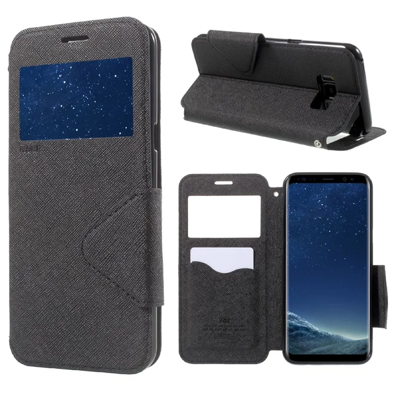 Case for Galaxy S8 ROAR KOREA Diary View Leather Card Holder Case for Samsung Galaxy S8