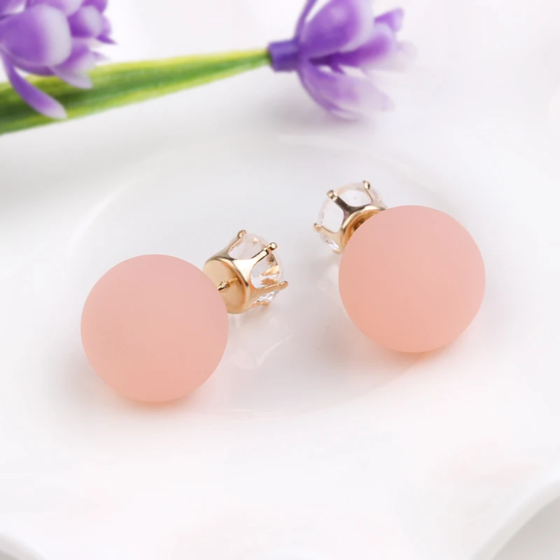 

RMM 12 Color Luxury Female Zirconia Stud Earrings Gold color CZ Crystal Round Earrings For Women Jewelry