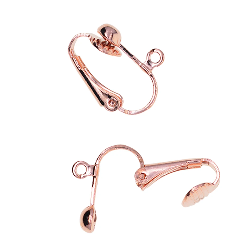 24pcs Brass & Rosegold Clip on Earring Converter with Easy Open Loop