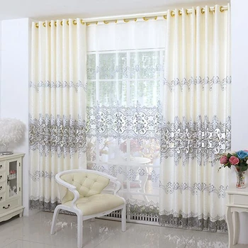 

Europe Soluble Embroidered Home Windows Kitche Drapes Panel Luxury Curtains for Living Room Bedroom Shaing Cloth Decor Drapes