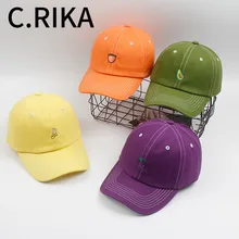 Новинка года, Весенняя Милая шляпа для папы с фруктами, для девочек, юношеский бейсбол, кепка, летняя милая зеленая, оранжевая, фиолетовая, желтые кепки