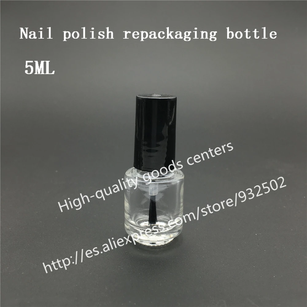 500pcs/lot 5 Ml Empty Nail Polish Bottle Bottles With White Black lid