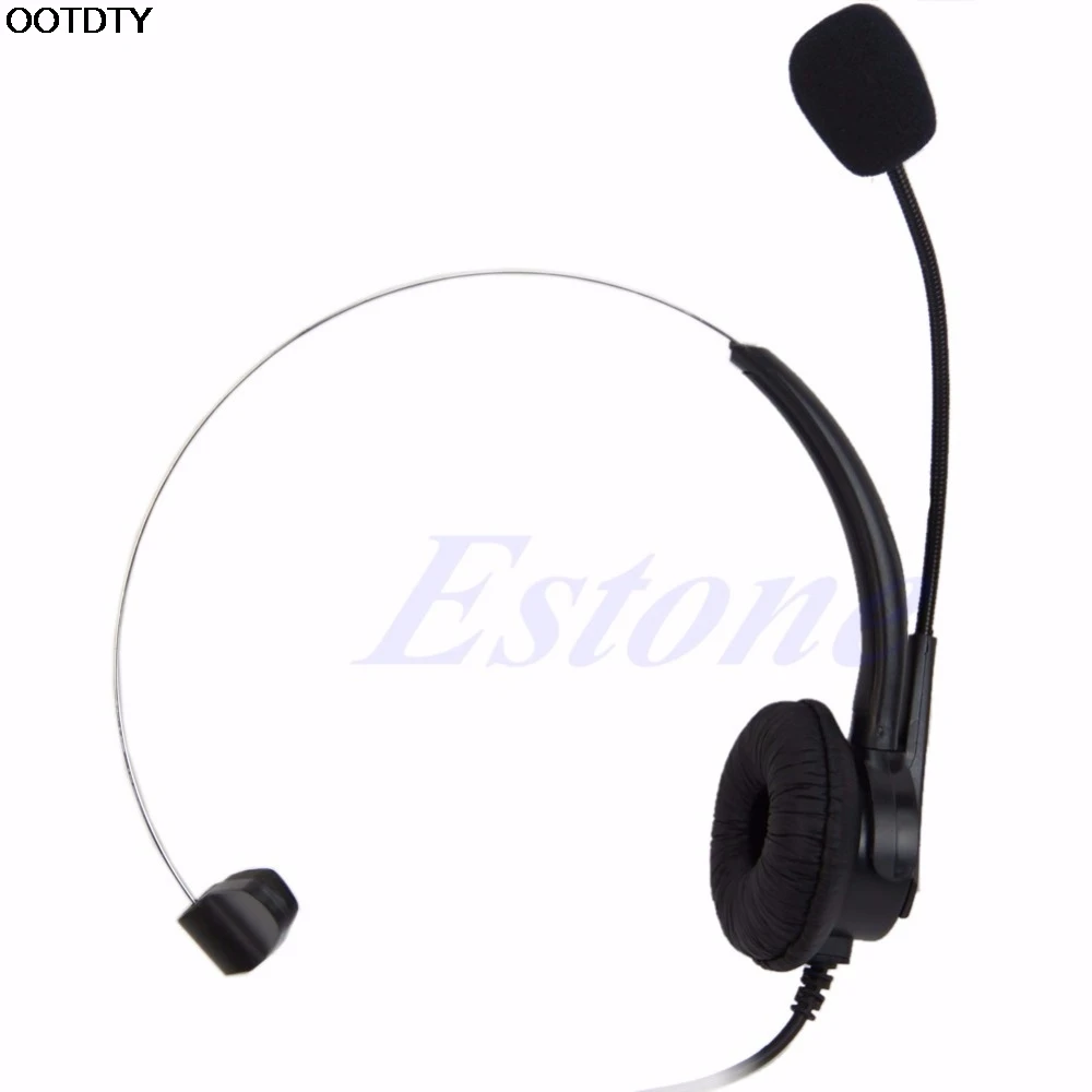 4 Pin RJ11 Corded Telephone Headset Call Center Operator Monaural