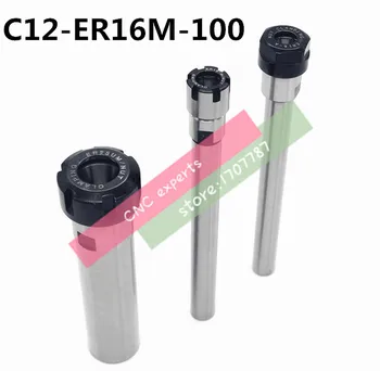 

C12 ER16M 100L Collet Chuck Holder 100mm Extension Straight Shank for ER16 Collet with ER16M Nut