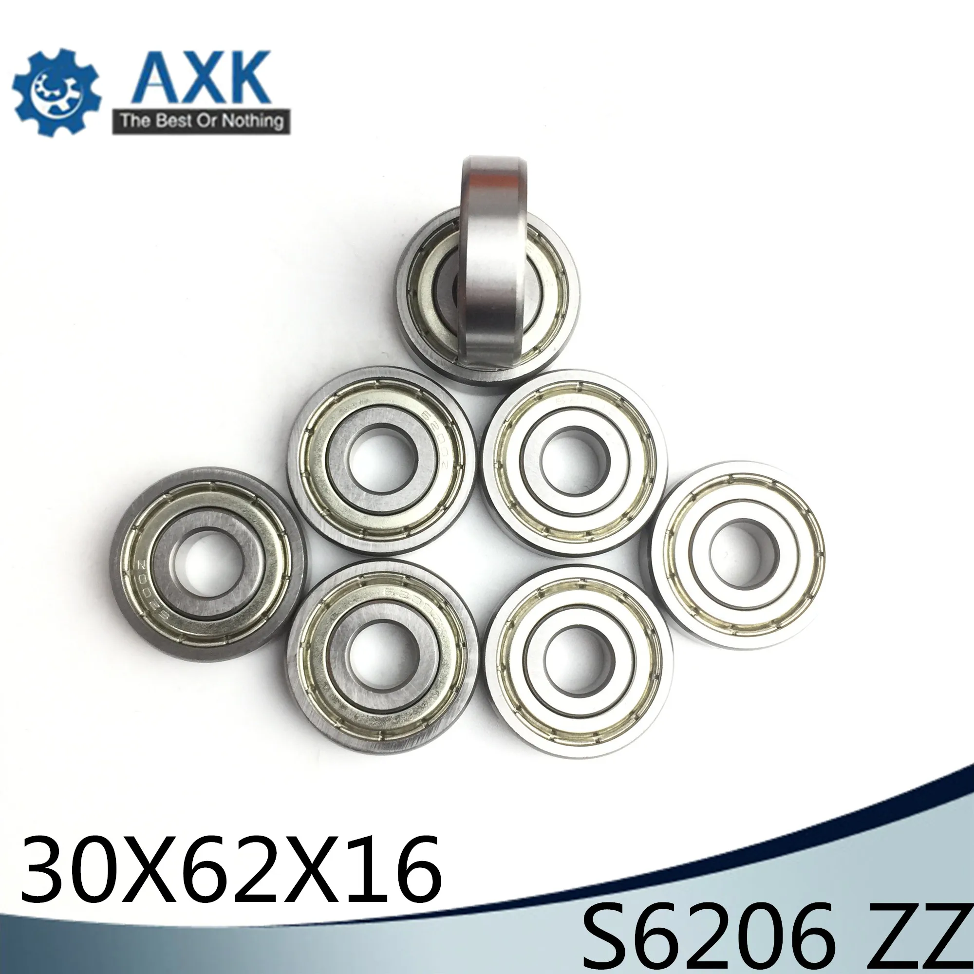 S6206ZZ подшипник 30*62*16 мм (2 шт.) ABEC 1 S6206 Z ZZ S 6206 440C шарикоподшипники из нержавеющей