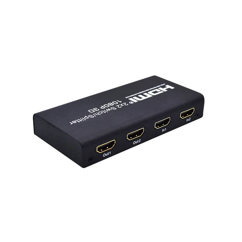 Hdmi-коммутатор 2X2 HDMI переключатель сплиттер 2X2 2 Вход HDMI 2 HDMI выход с пультом дистанционного управления Мощность питания для PS3 DVD TV Box Ноутбук