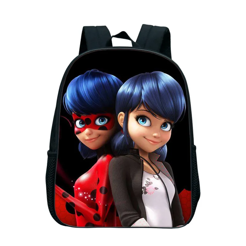 

12 Inch Anime Miraculous Ladybug School Backpack For Kids Kindergarten Bookbags Zipper Travel Bags Kids Mochila School Gifts